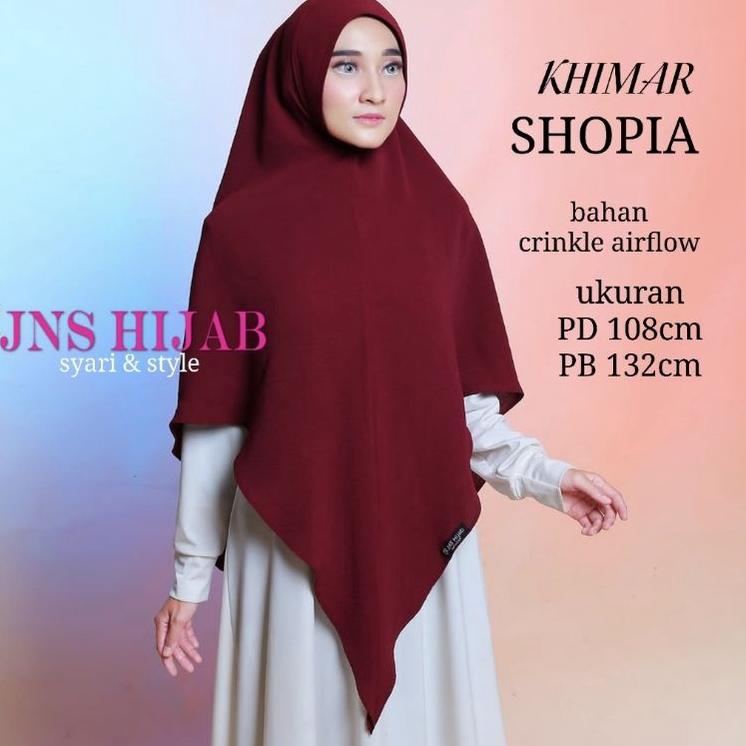 ○ KHIMAR SHOPIA CRINKLE /HIJAB SYARI 1 LAPIS/ JILAB LV/KHIMAR PREMIUM/HIJAB CRINKLE AIRFLOW original