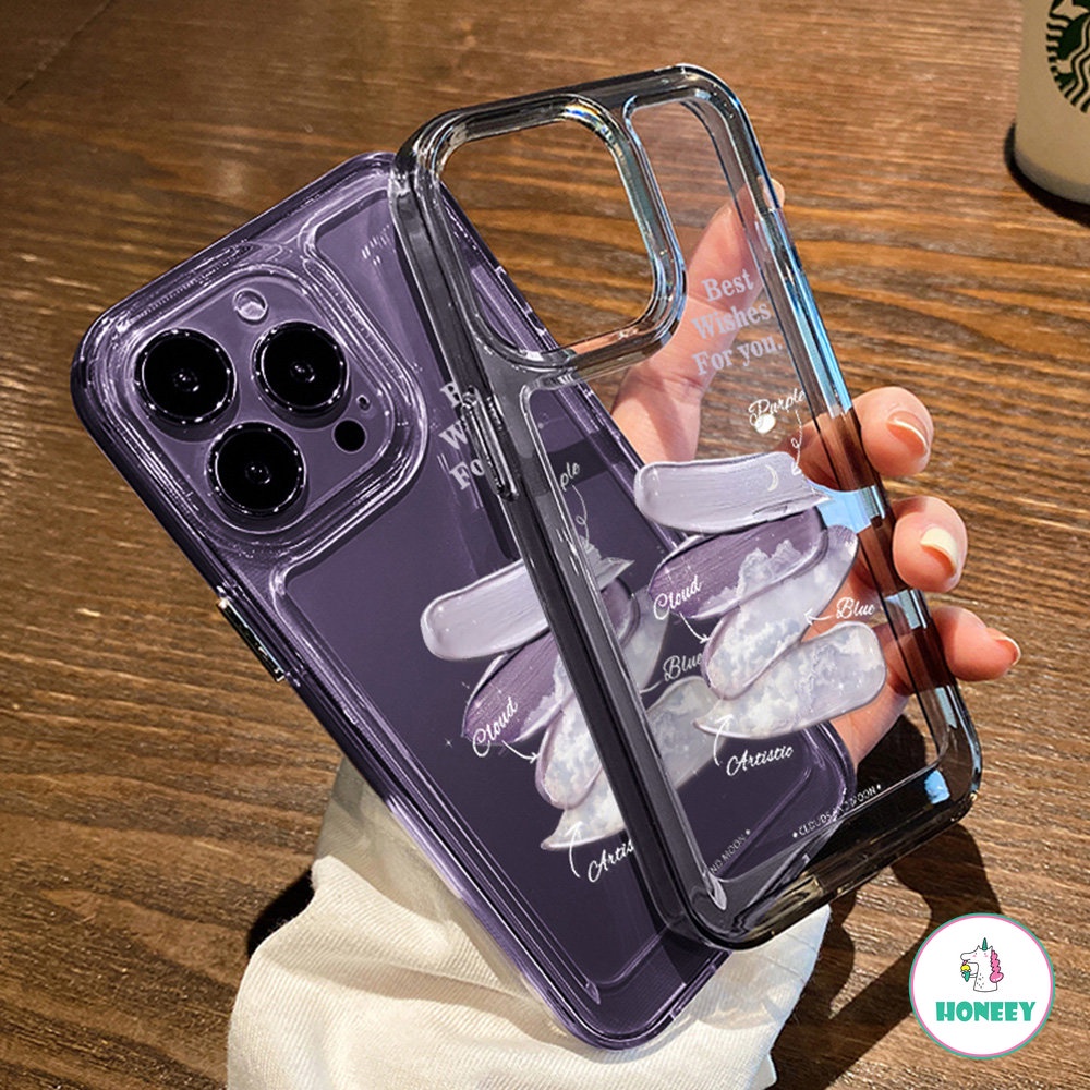 IPHONE Abstrak Pastel Lukisan Minyak Akrilik Shockproof Phone Case Untuk Iphone14 13 12 11 Pro Max Ultra Kristal Tahan Keringat Lembut TPU Penutup Belakang