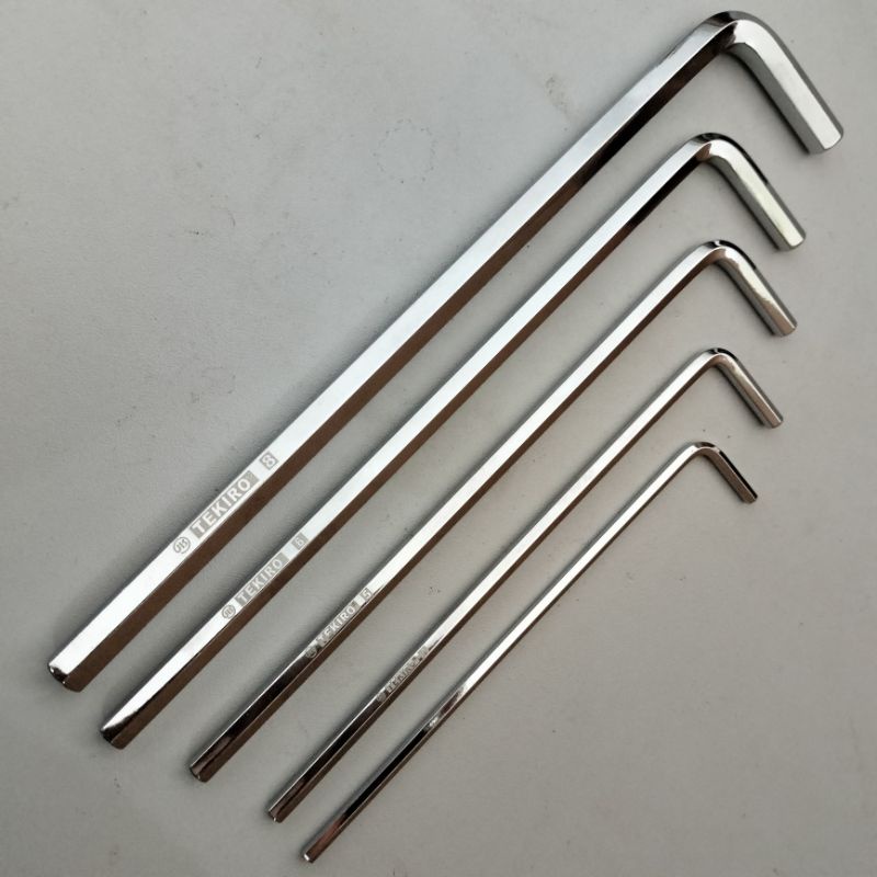 KUNCI L PANJANG "TEKIRO" VARIAN SIZE 3MM - 8MM ||KUNCI L SATUAN TEKIRO