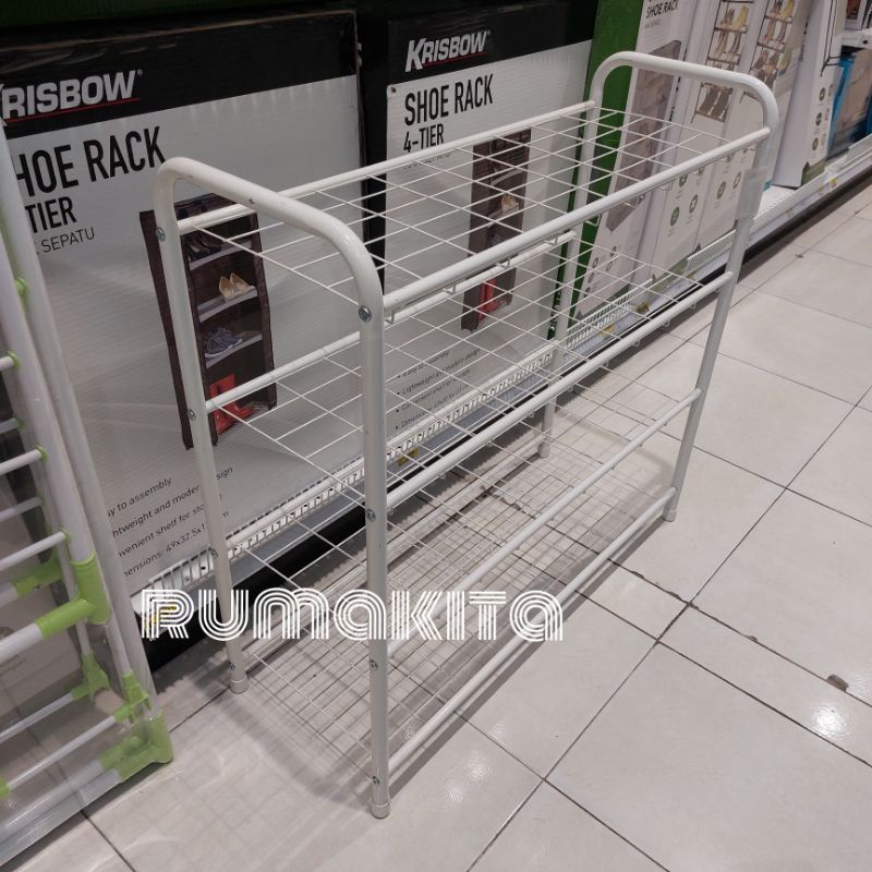 Stora rak sepatu besi 4 susun