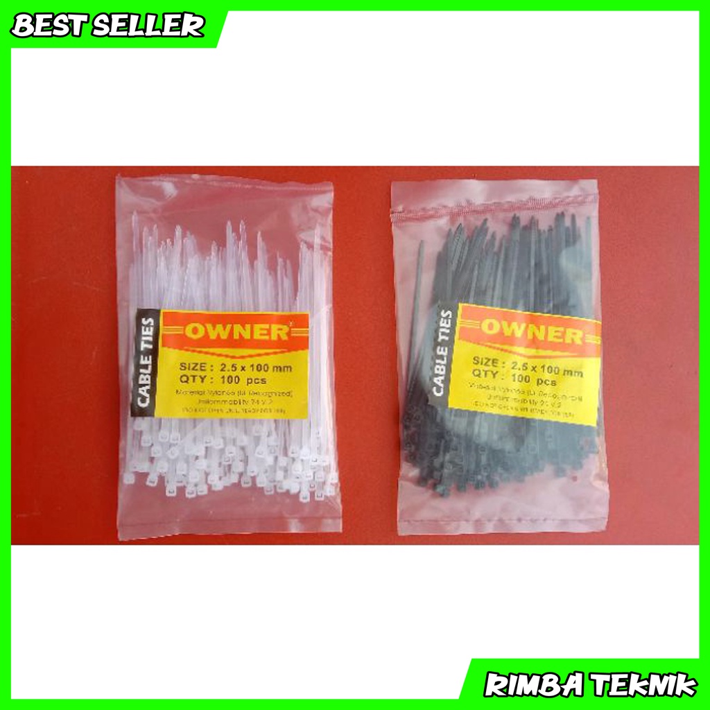 Promo Cable Ties 100 PCS Kabel Ties Putih / Hitam 3.6 x 150 mm OWNER Sungut Putih Hitam 2.5 x 100m / 3.6 x 200mm / 3.6 x 250mm /4.8 x 200mm