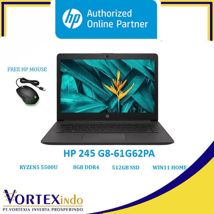 HP 245 G8 61G62PA - Ryzen5 5500U 8GB 512GB Radeon 14" WIN11