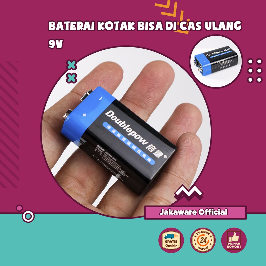 DOUBLEPOW BATU BATERAI 9V 6F22 NON-RECHARGEABLE 1 PCS CAS BATRE BATREI BATRAI BATERE BATTERY CES CHA