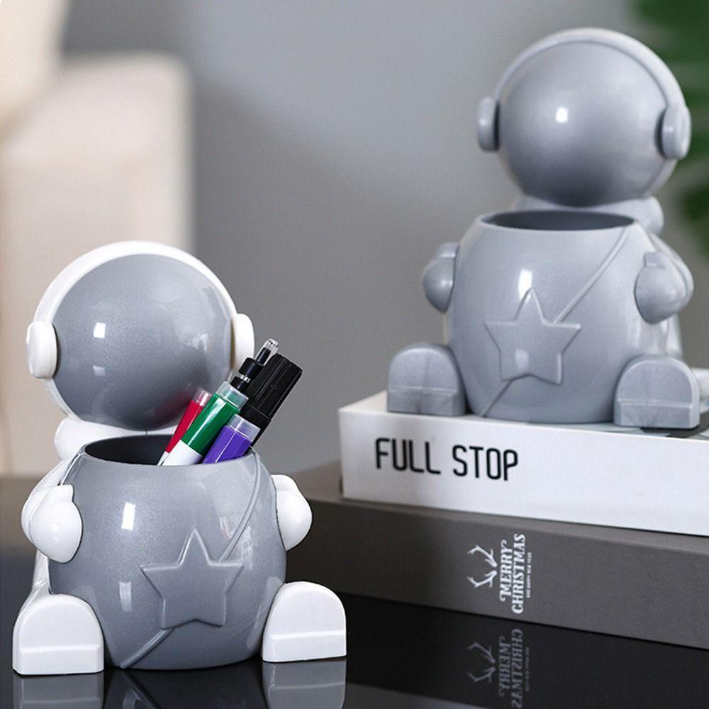 Mxbeauty Tempelan Dinding Pen Pensil Holder Kartun Rumah Siswa Meja Ornamen Alat Tulis Serba Serbi Astronot Pen Holder