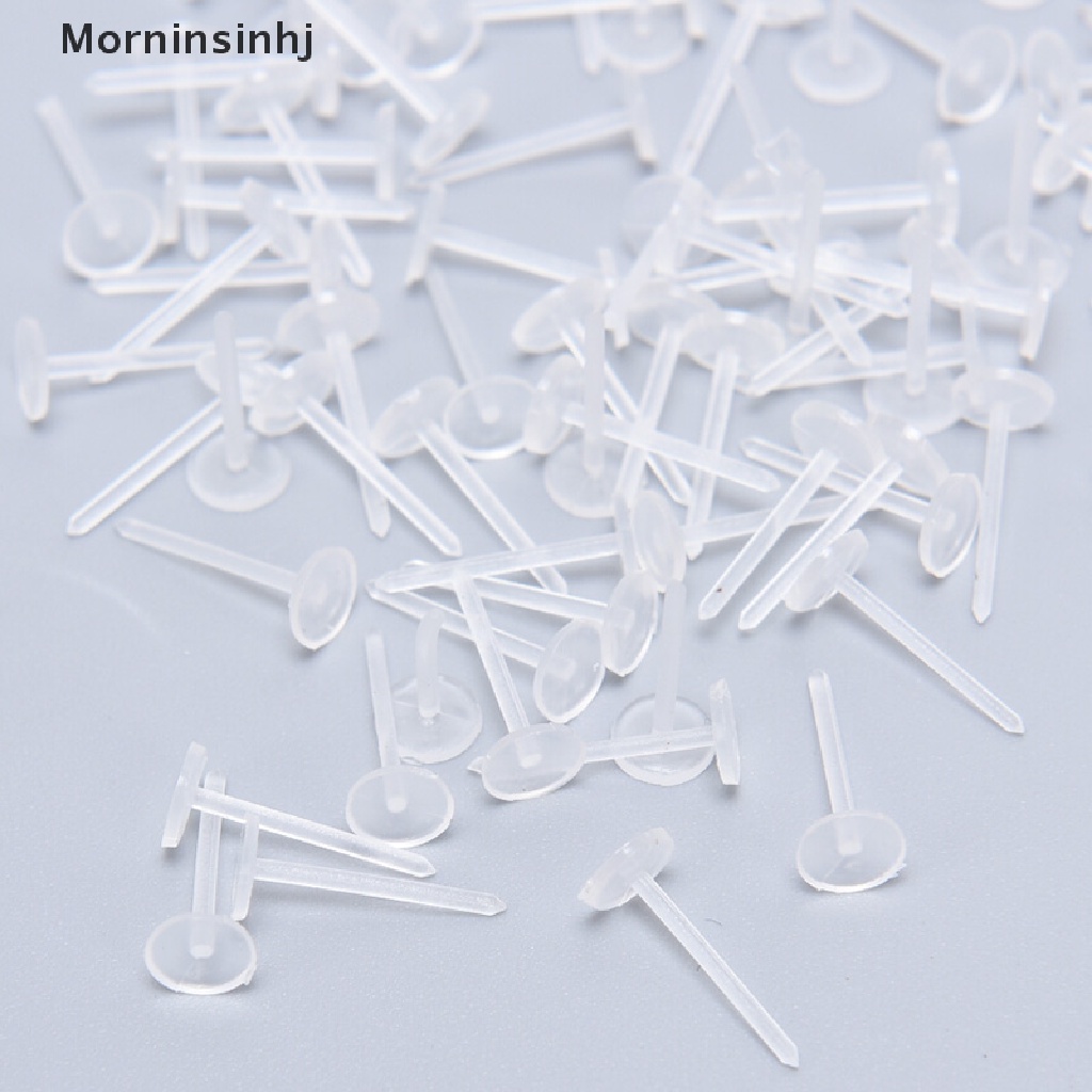 Mornin 500Pcs/Lot Plastik Kosong Datar/Cup Stud Earring Pin Pad Anting Membuat Perhiasan id