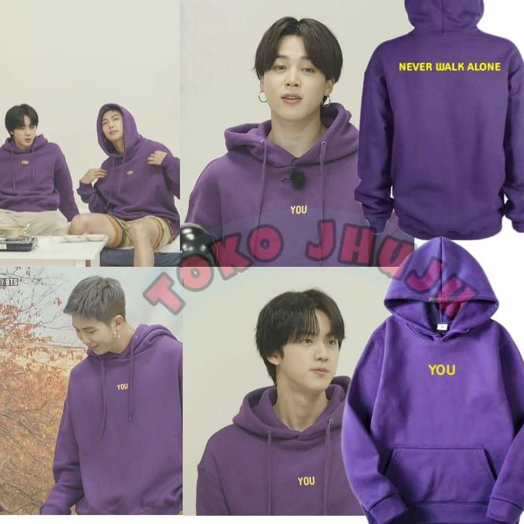 PALING LARIS Hoodie Jumper BTS Made by Jimin You Never Walk Alone Seven with you sablon kuning