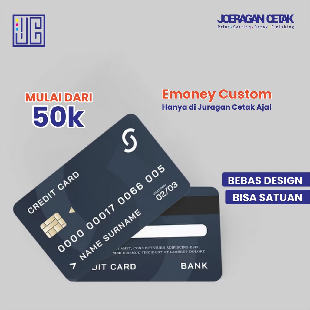 

Etoll E-toll Emoney E-money Custom Print 2 Muka, Foto Saldo 0 EMONEY 2 - 1MUKA