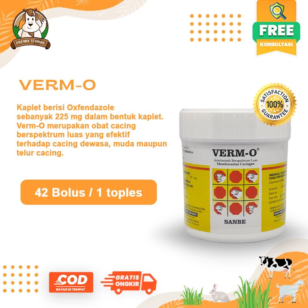 VERM O 1 Toples / 42 Bolus, Obat cacing sapi/ kambing/ ternak isi 42 bolus SANBE Best Seller