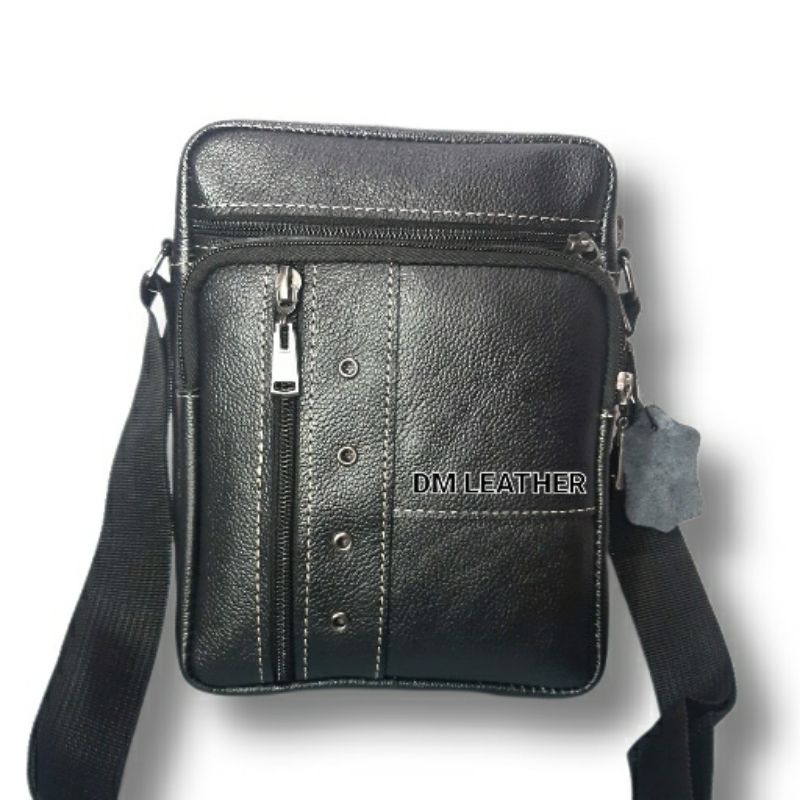 ROZZER Tas Selempang Pria Kulit Sapi Asli Garut model mata itik