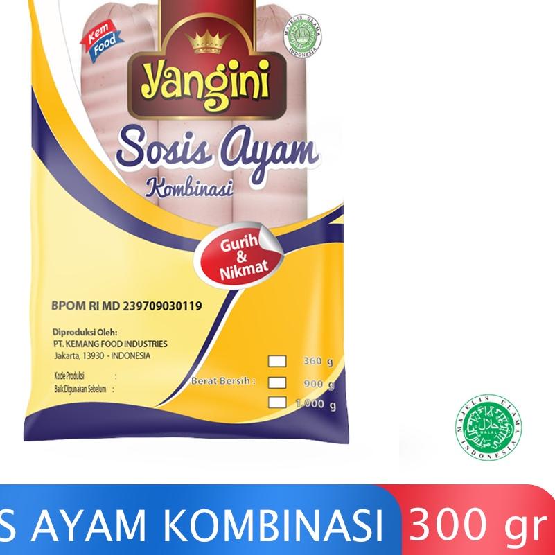 

♦ Yangini Chicken Sausage - Sosis Ayam Kombinasi Isi 6 pcs (300 gr) ☎