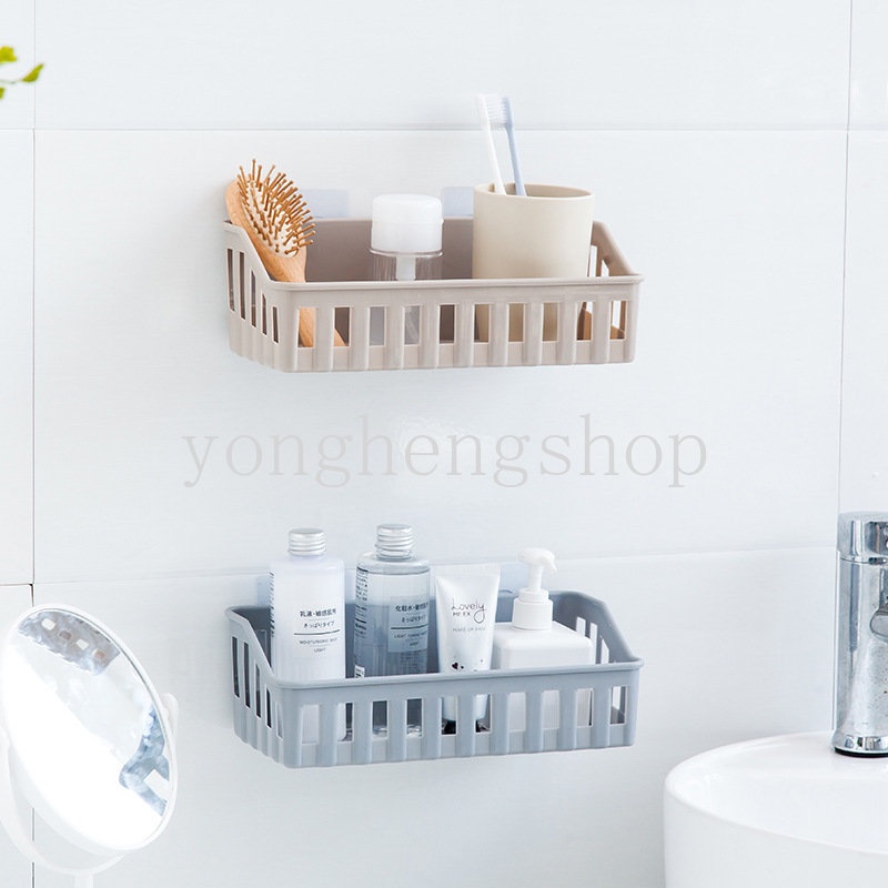 Bebas Pukulan Rak Penyimpanan Yang Dipasang Di Dinding Shampoo Gel Storage Basket Drain Shelves Rak Kamar Mandi Organizer Holder