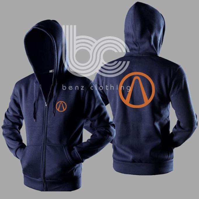 Jaket Hoodie Sweater Borderland Outerwear Pria Wanita Zipper Resleting Depan Polos Sablon Polyflek K