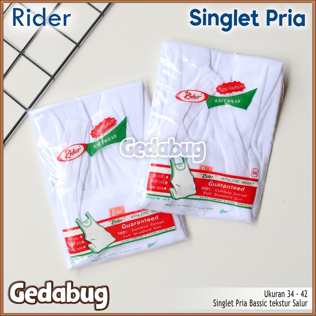 Singlet Pria RIDER 123B Salur | Singlet Pria &amp; Remaja Classic | Gedabug