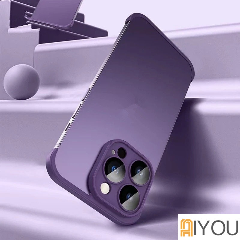 Borderless corner pad Perlindungan Lensa Phone Case Untuk 12 13 14 Pro Max14 13 12 Pro Empat Sudut Jatuh Perlindungan corner pad Cover