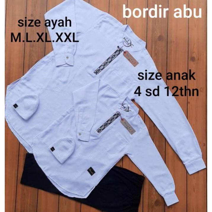 Baju Koko Putih - Koko Kurta Putih - Koko Couple Ayah Anak - Baju Koko Ayah Dan Anak - Kurta Anak - 