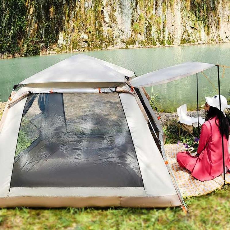 Tenda Camping Buka Otomatis 4 Orang Jendela Open Anti Uv Waterproof Tenda Camping Keluarga Family Tent