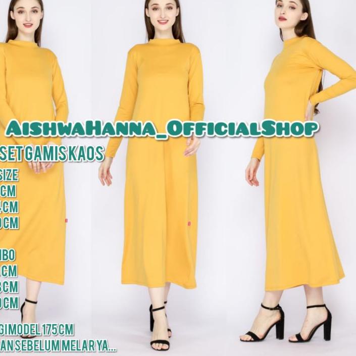 ۩ Manset Baju Gamis Dalaman Gamis Lengan Panjang Bahan Kaos Rayon Ukuran Standar dan Jumbo/inner gam