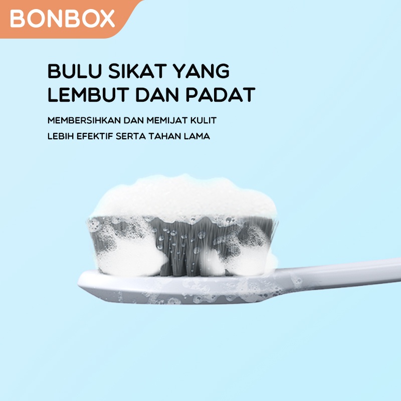 BBS01 Bonbox Sikat Mandi Punggung Shower Puff Soft Bathing Brush BBS01 LONG HANDLE