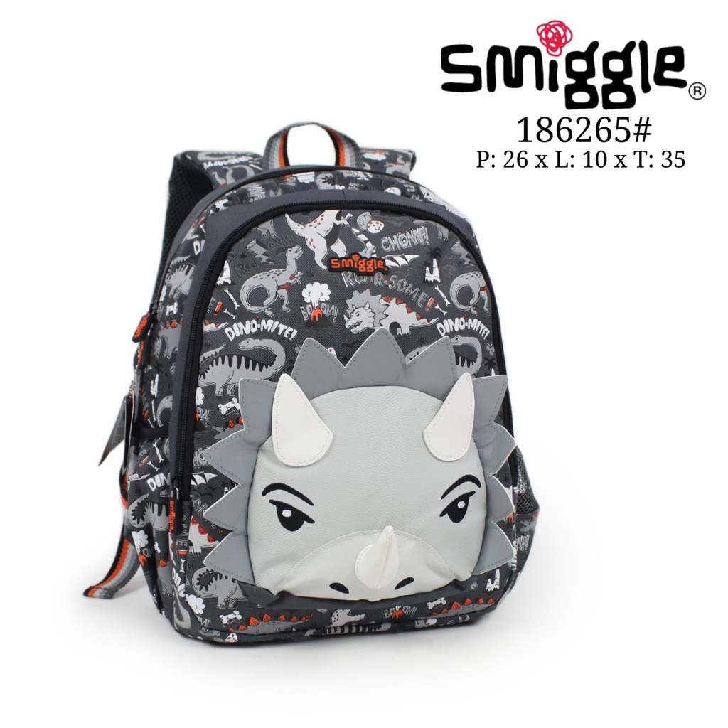 Tas Smiggle Junior Backpack Dino Stegosaur / Triceratops