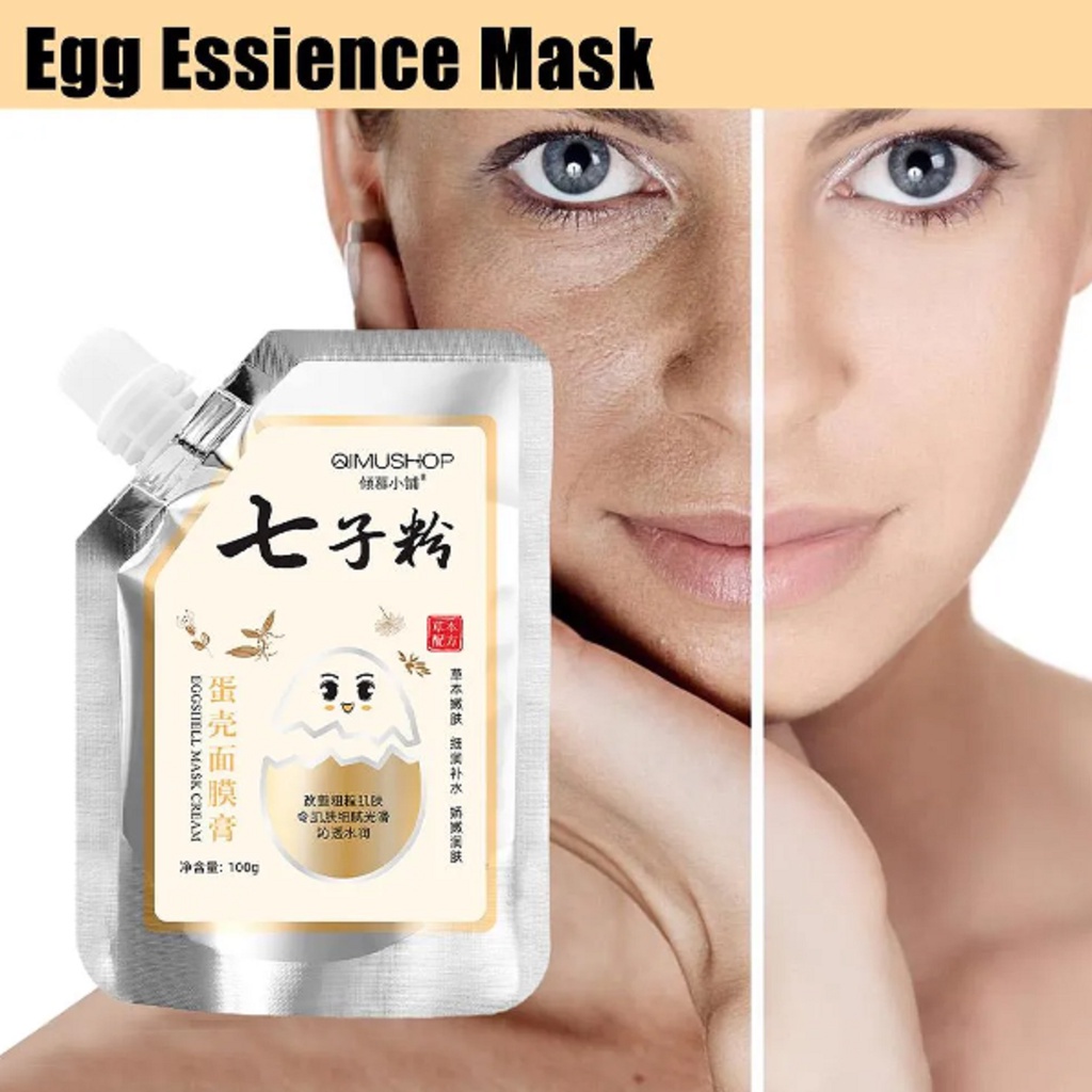 Masker Wajah Essence Kulit Telur Krim Membantu Mencerahkan Herbal untuk Perawatan Wajah Kulit 100g