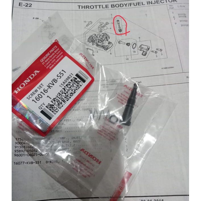 BAUT SETELAN LANGSAM 16016-KVB-S51 VARIO 125 BEAT SCOOPY