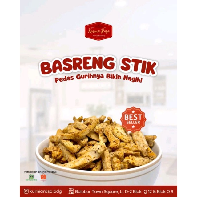 

BASRENG STIK PEDAS 250 GR / KERIPIK BASO GORENG / SNACK KILOAN / KURNIA RASA