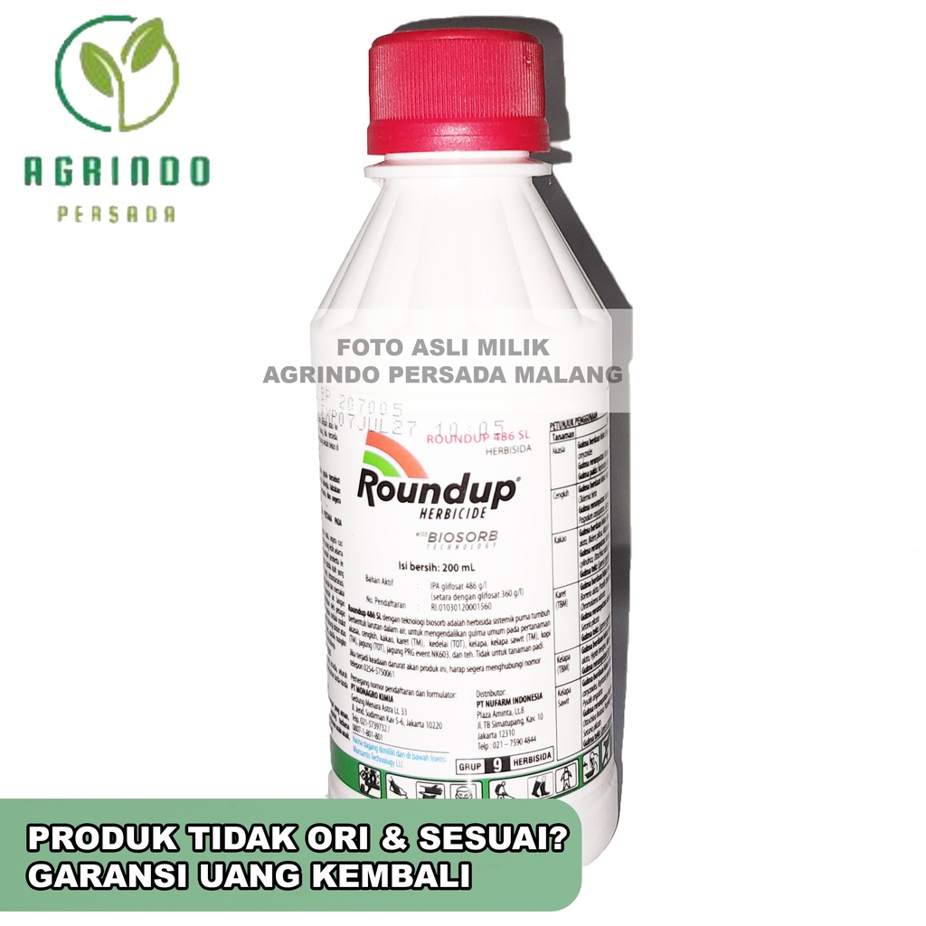 Herbisida Round Up 486SL 200ml | Round Up 200ml | Herbisida Pembasmi rumput Round up