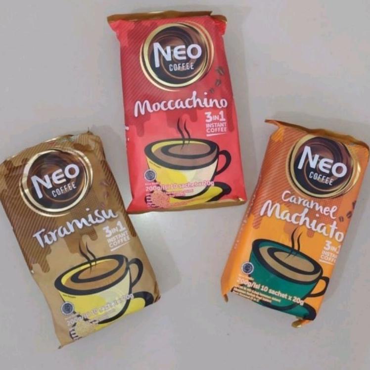 

TERMURAH KOPI NEO CAFFEE MOCCACHINO, NEO CAFFEE CARAMEL MACHIATO, NEO CAFFEE TIRAMISU (20G x 10 SACHET TIAP BUNGKUS)