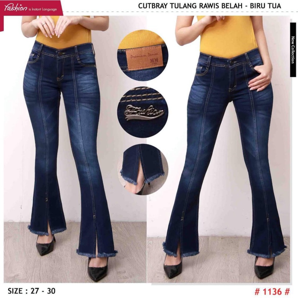 Celana Jeans Wanita Cutbray Tulang Rawis 27 28 29 30 31 32 33 34 Bisa Bayar Ditempat(COD)