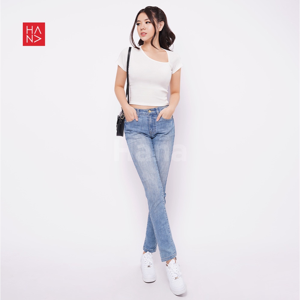 HanaFashion JKT - Mina Crop Top Knit Kaos Pendek Wanita - CT218