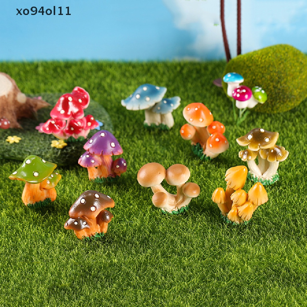 Xo 1Pc Kartun Jamur Mikro Lanskap Diy Resin Berkebun Aksesoris OL