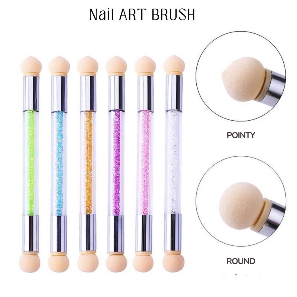 Kuas Nail Art spons Gradien / Nail Art Brush sponge / Manicure pen