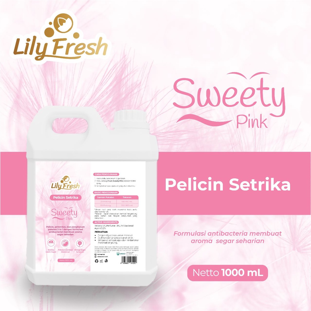 Pewangi Laundry Pelicin Pakaian Setrika Pelembut Baju LILY FRESH 1 Liter New