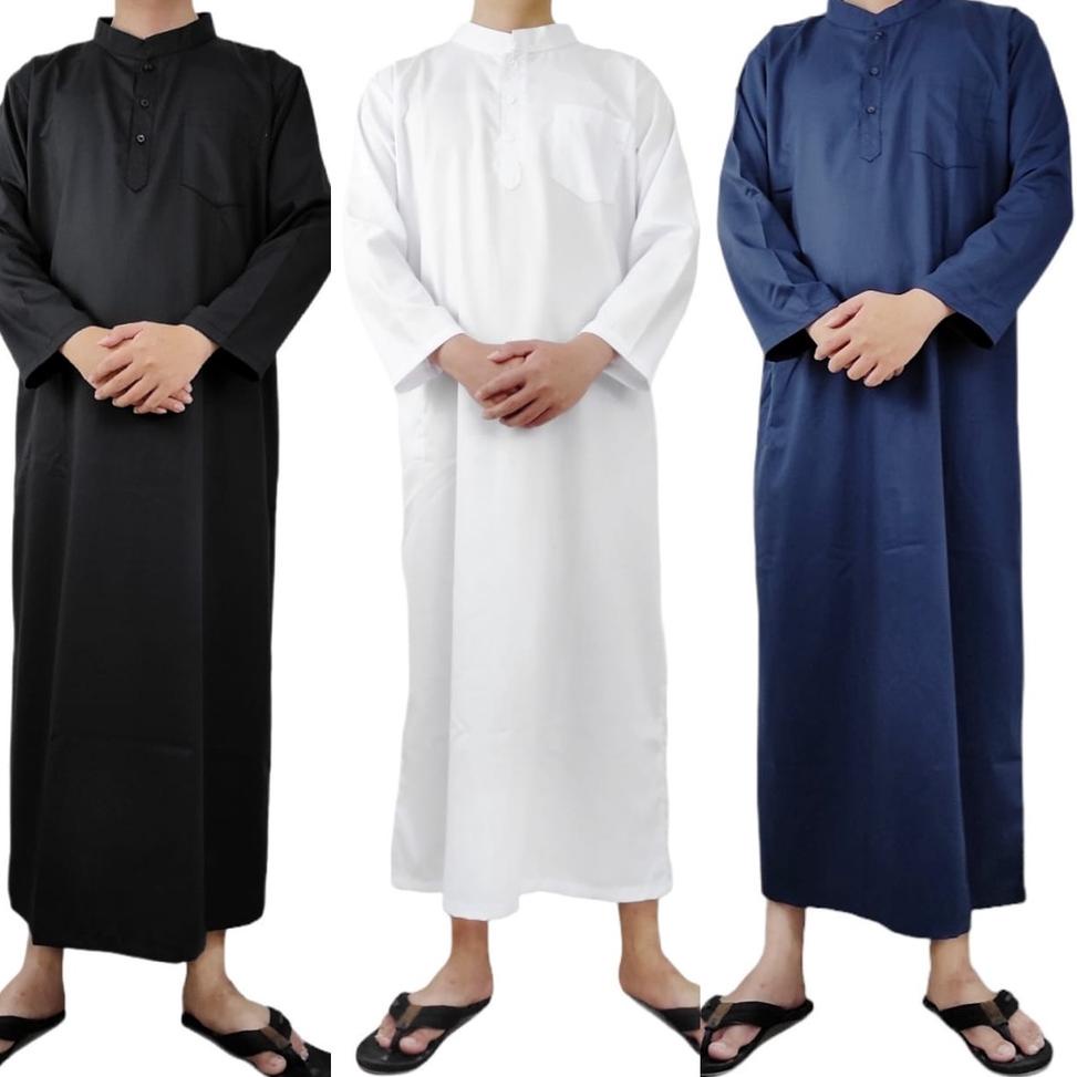 New Sale Gamis Jubah Pria TOYOBO PREMIUM ADEM Putih Hitam Biru Navy Tua Donker Hijau Botol Muslim Po