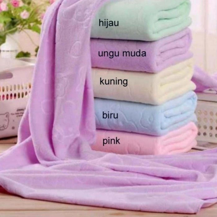 Handuk Mandi Warna PREMIUM MICROFIBER 70x140cm Travel Towel SuperSerap