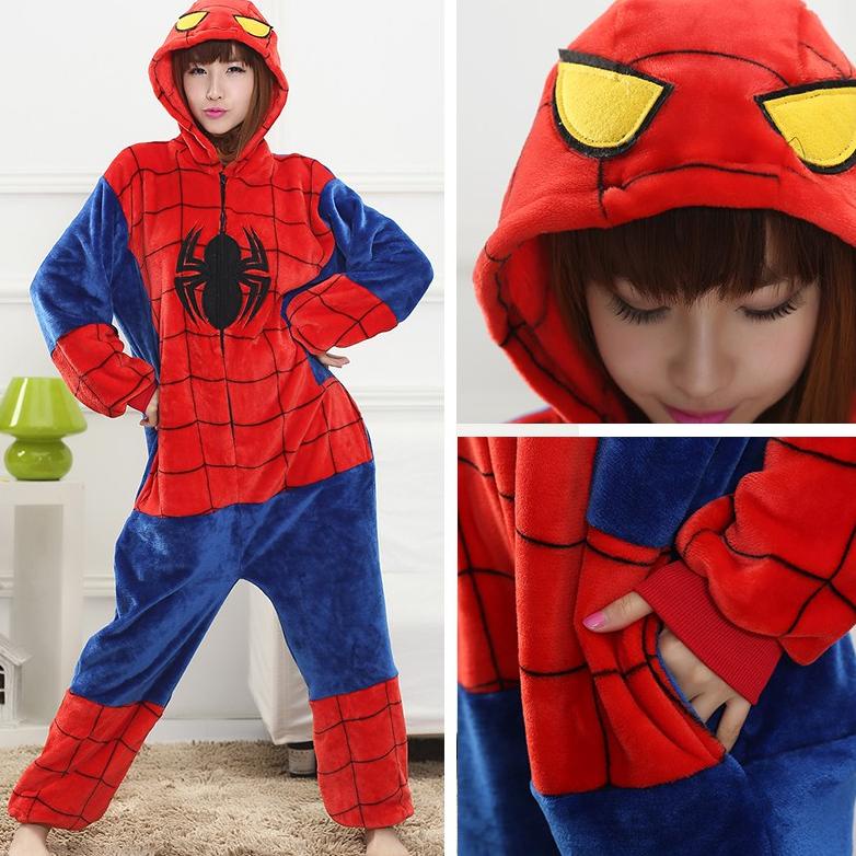 BAJU ONESIE SPIDERMAN SUPERHERO AVENGERS MARVEL KOSTUM COSPLAY PIYAMA