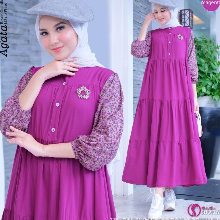 Best Product (NEW) MIDI DRESS WANITA FASHION MUSLIM //AGATA - SQUARE MIDI BY SHOFIYA