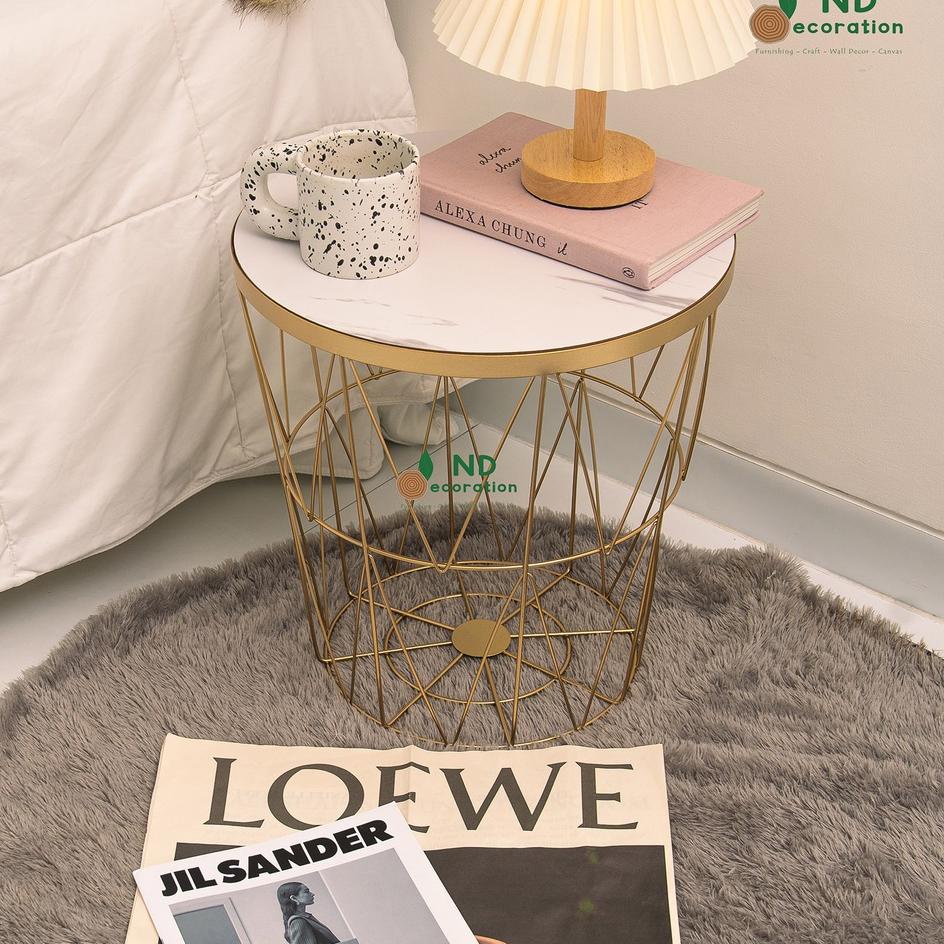 ◙ Meja Topaz Meja Bulat Besi Kayu Minimalis Furnishing / Meja topaz / meja informa / meja storage mi