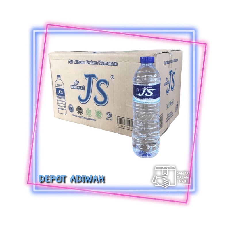 

JS air mineral pet 600ml per karton (isi 24 botol)