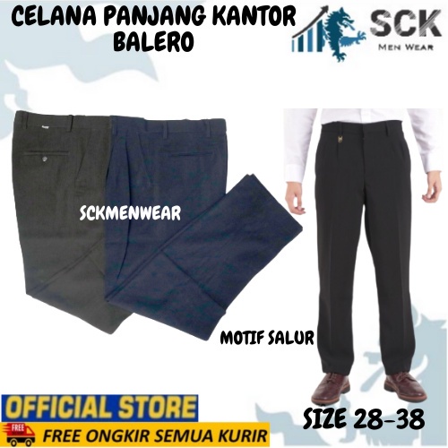 Celana Panjang Basic BALERO Pria Model Reguler Standar size 28-38 / Pakaian Kerja Kantor Formal  - sckmenwear GROSIR