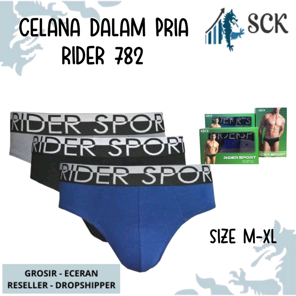 [ISI 3] CD Pria RIDER 782 Sport Bahan Katun / RIDER Sport Brief Man R782 - sckmenwear GROSIR