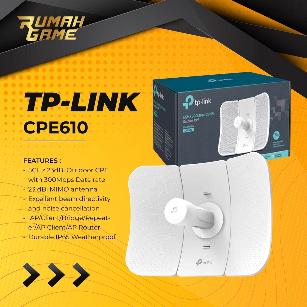 TP LINK CPE610 5GHz 300Mbps Wifi Extender Outdoor CPE Original - Tp-Link