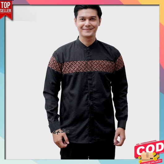 Baju Koko Cardinal Lengan Panjang Original Alkhalis Baju Koko Lengan Panjang Motif Batik Bata