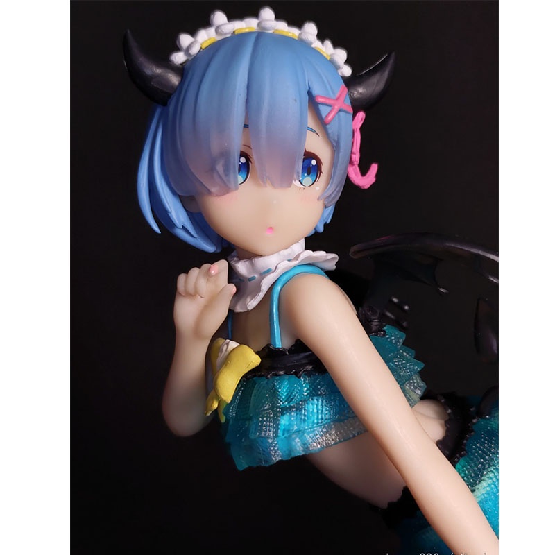 22cm Little Devil Rem Anime Figure RE: Zero-Starting Life in Another World Sexy Model Bengkok Over Mainan Anak PVC Hadiah Boneka