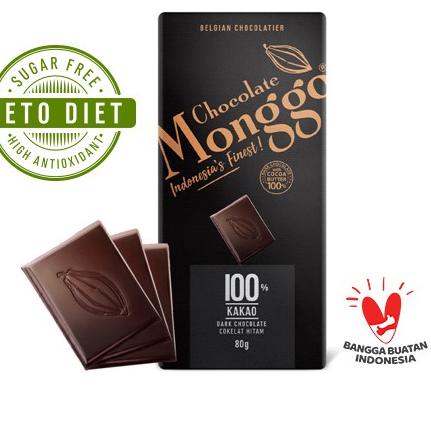 

➳ Chocolate Monggo | Dark Chocolate 100% Cocoa | Cokelat Hitam | Coklat Diet Keto | Tablet coklat 80g ☉