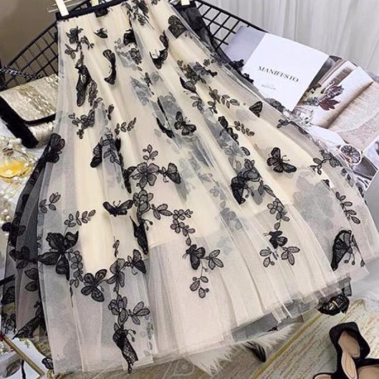 Murah Rok Tutu 3D Import / Maxi Skirt Motif  Kupu Kupu Timbul