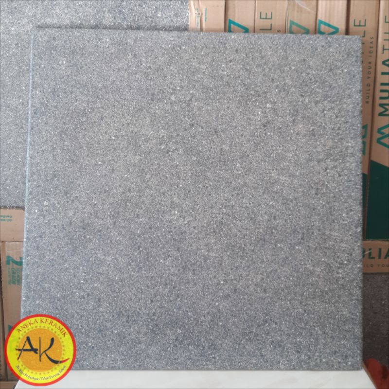 Keramik Lantai Teras Garasi Kasar Rustic Matt 50x50 Stonella Dark Grey