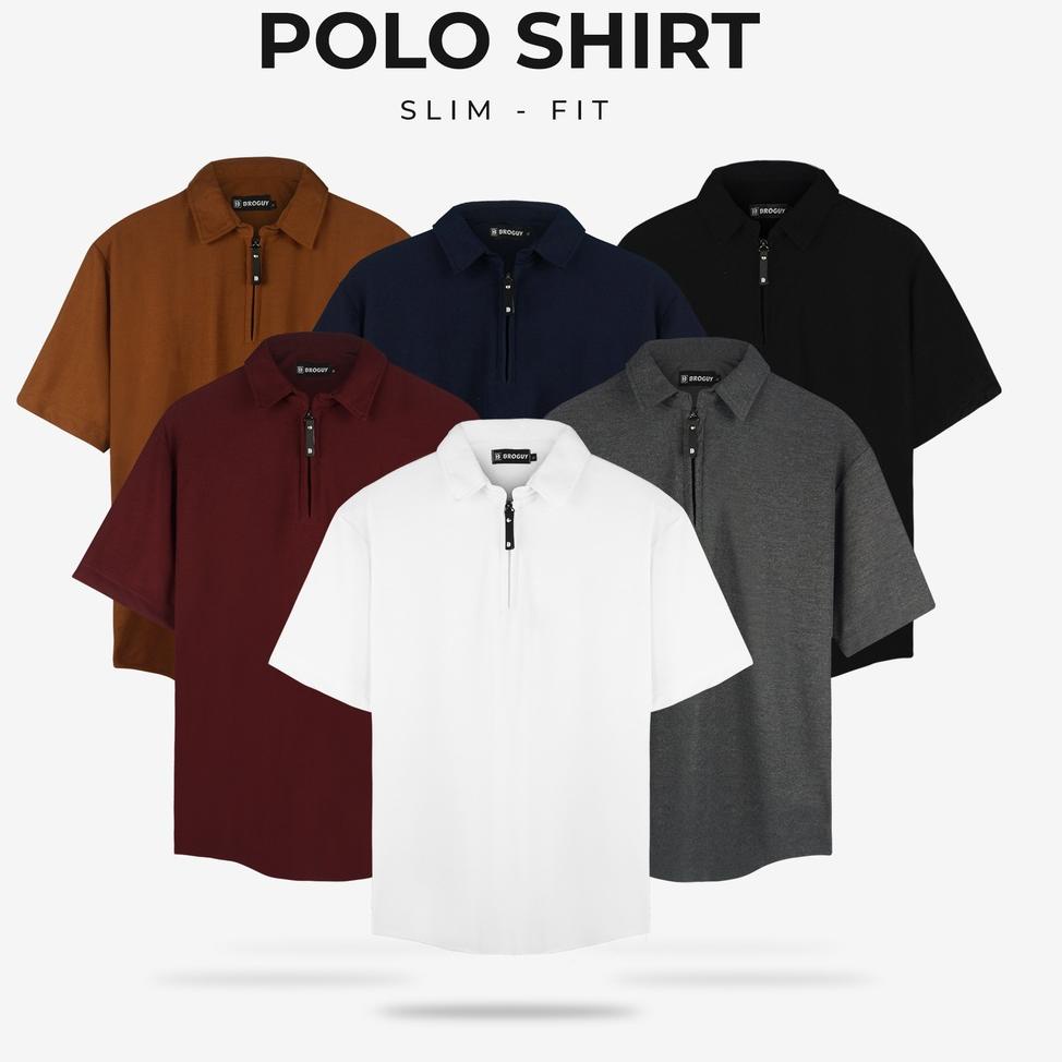 Booming Kaos Kerah Polo Shirt Pria Polos Lengan Pendek Orinal Broguy