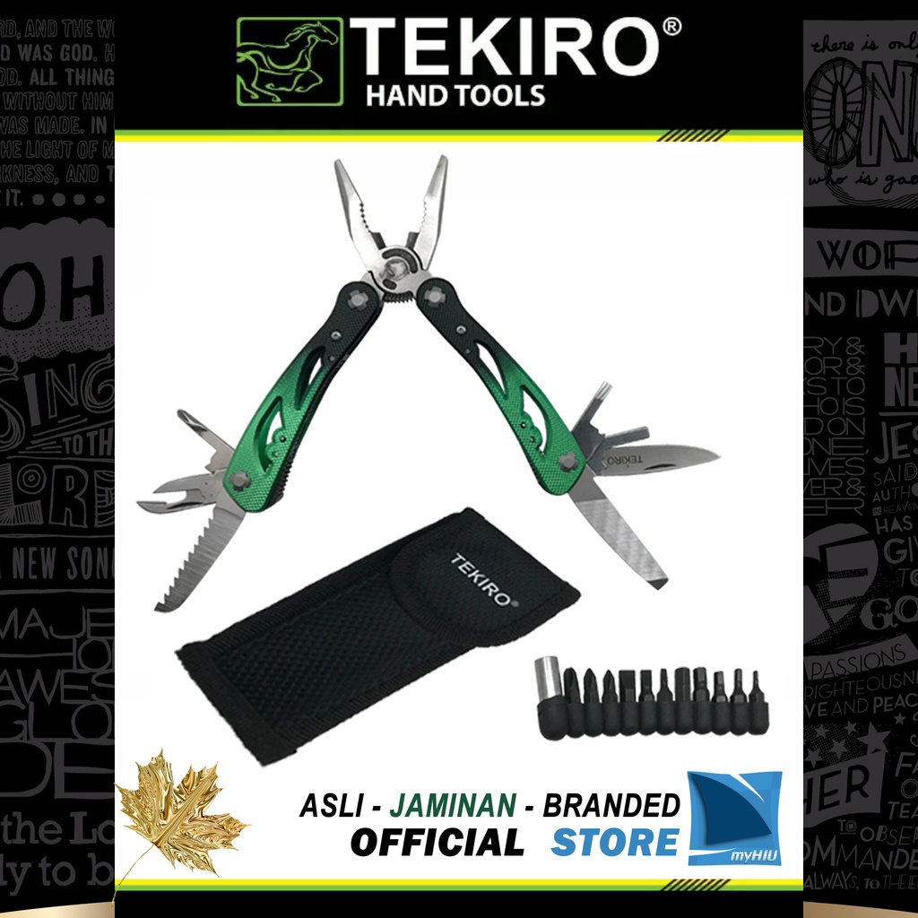 Tang 25 Fungsi Stainless Steel Lipat Simpan Saku Kantong / MacGyver Pocket Tools TEKIRO