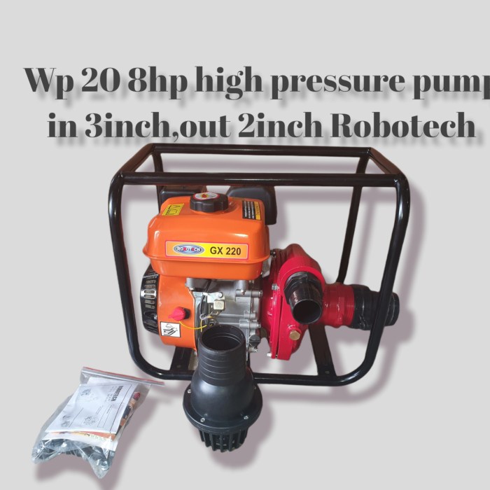 Terlaris Pompa High Pressure Pump Turbo Mesin Gx220 In 3 Out 2 Merk Robotech